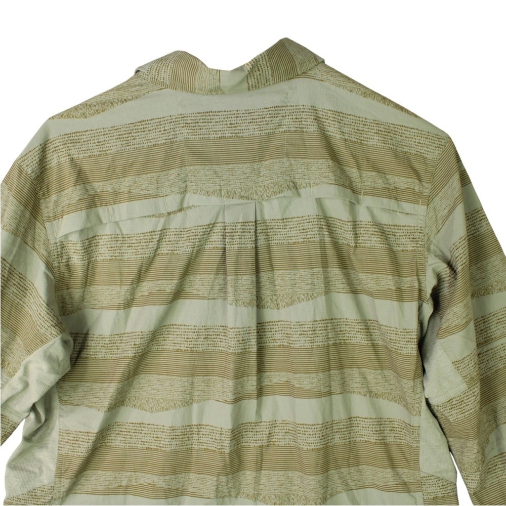 REI Women Size L Sahara Pattern Long Sleeve Outdoor Hiking Shirt Striped Green - Picture 4 of 11